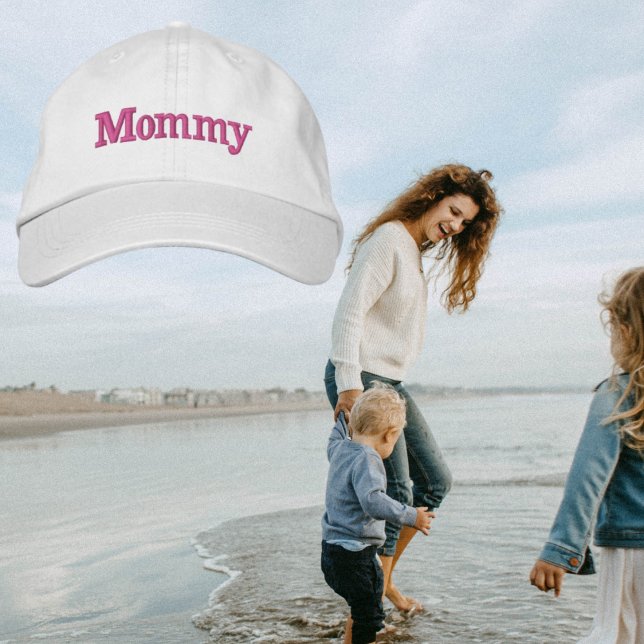 Hot Pink Mommy Embroidered Baseball Cap (Creator Uploaded)