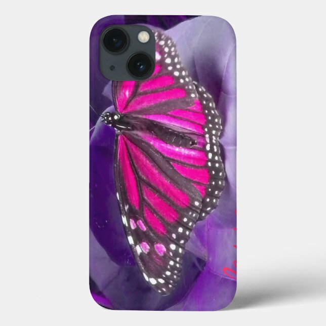 HOT PINK Monarch Butterfly iPad Case (Back)