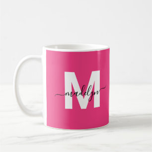 Hot Pink Monogram Coffee Mug