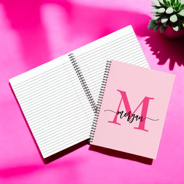 Hot Pink Monogram Girl's Back to School Notebook (Creator Uploaded)