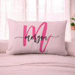 Hot Pink Monogram Girl's Dorm Room Lumbar Pillow<br><div class="desc">IAdd a pop of color to your dorm with our Hot Pink Monogram Girl's Dorm Room Lumbar Pillow! This vibrant pillow features a bold hot pink design, personalized with your monogram for a chic, custom touch. Perfect for adding comfort and style to your bed or chair, it’s a must-have for...</div>