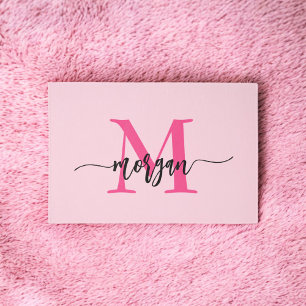 Hot Pink Monogram Girl's Dorm Room Outdoor Rug