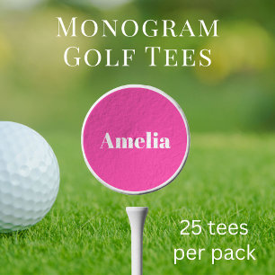 Hot Pink Monogram Golf Tees