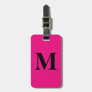Hot Pink Monogram Initials Gift Party Favor Girly Luggage Tag