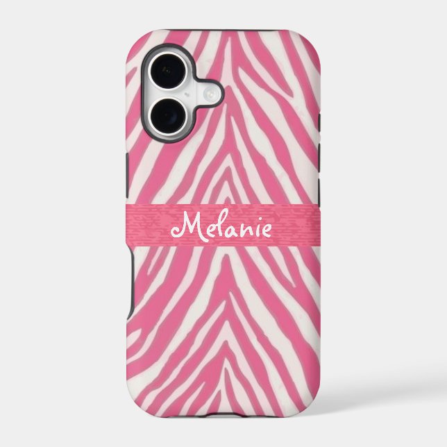 Hot Pink Monogram iPhone Case (Back)