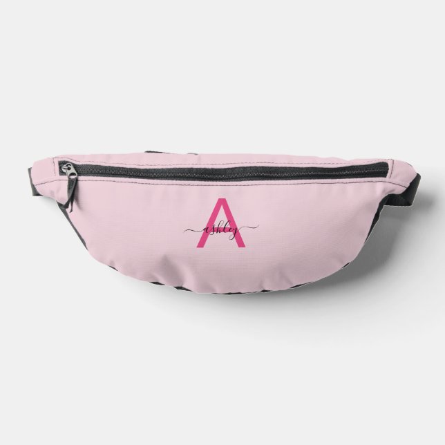 Hot Pink Monogram Name Girl's Script Fanny Pack (Lay Down)