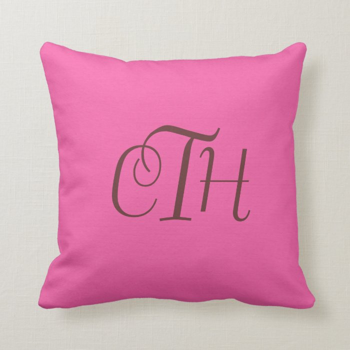 Hot Pink Monogram Pillow Customize