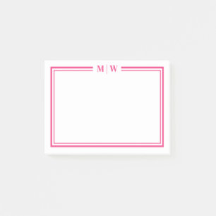 Hot Pink Monogram Post-it Notes