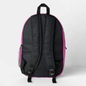 Hot Pink Monogram Printed Backpack (Back)