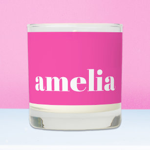 Hot Pink Monogram Scented Candle