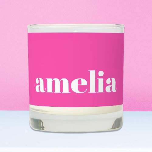 Hot Pink Monogram Scented Candle