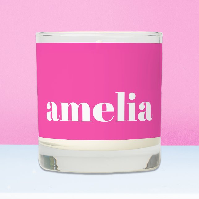 Hot Pink Monogram Scented Candle (Creator Uploaded)