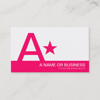 hot pink monogram star business card