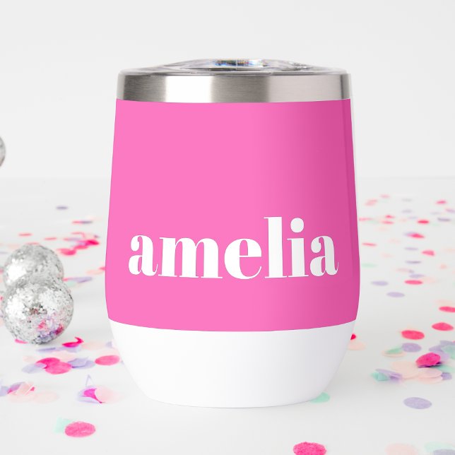 Hot Pink Monogram Thermal Wine Tumbler (Creator Uploaded)