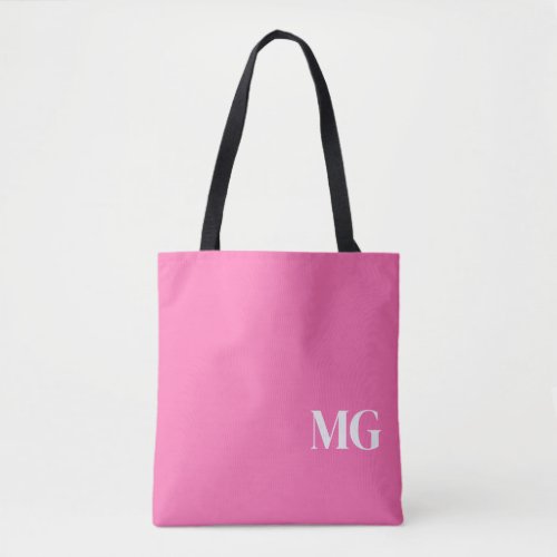 Hot Pink Monogram Tote Bag