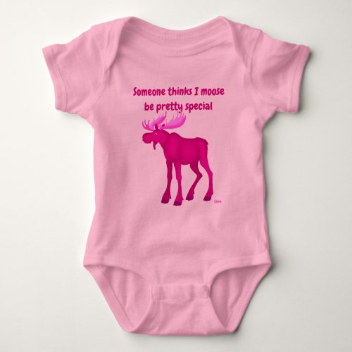 Hot Pink Moose _ Baby Bodysuit