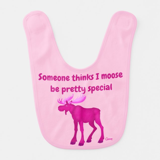 Hot Pink Moose - Bib (Front)