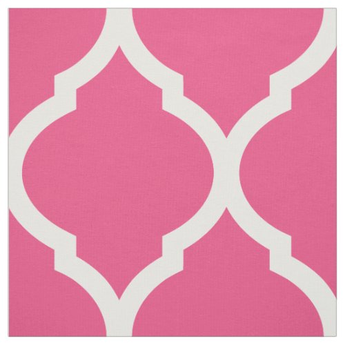 Hot Pink Moroccan Quatrefoil Large Scale Fabric
