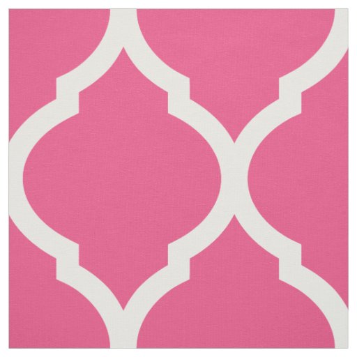 Hot Pink Moroccan Quatrefoil Large Scale Fabric