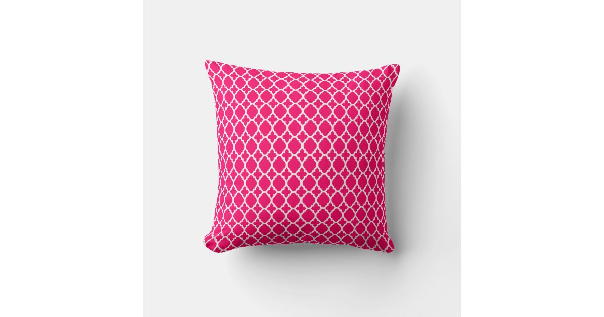 Hot Pink Moroccan Tile Pillow Zazzle