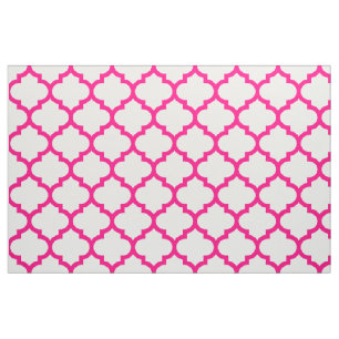 Hot Pink Moroccan Trellis Pattern Fabric