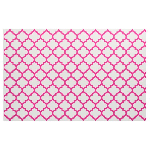 Hot Pink Moroccan Trellis Pattern Fabric