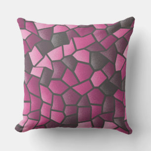 Hot Pink Mosaic Throw Pillow