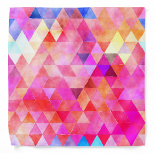 Hot pink multi-coloured patterned bandana