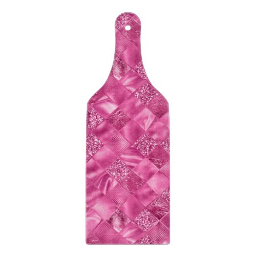 Hot Pink Multi_Texture Square Weave Pattern Cutting Board