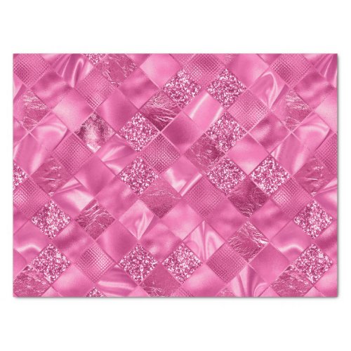 Hot Pink Multi_Texture Square Weave Pattern Tissue Paper