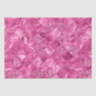 Hot Pink Multi-Texture Square Weave Pattern Tissue Paper