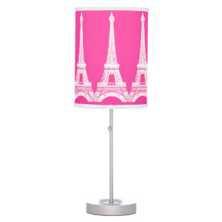Hot Pink-n-White Eiffel Towers Table Lamp