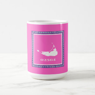 Hot Pink Nantucket (Sconset) Zip Code Coffee Mug