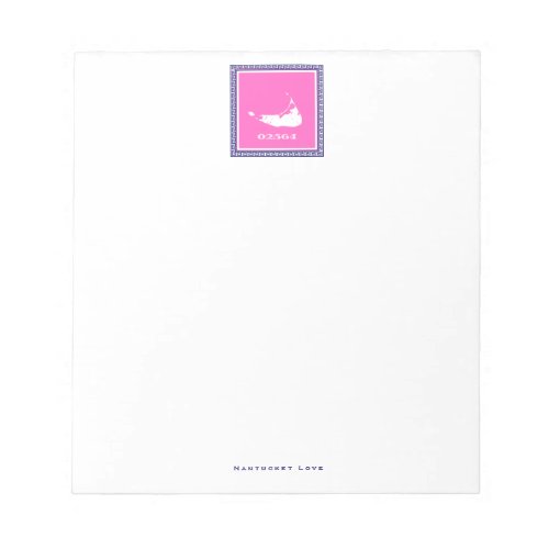 Hot Pink Nantucket Sconset Zip Code Note Pad