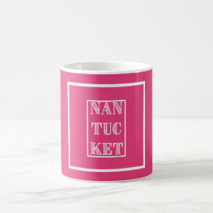 Hot Pink Nantucket Textured Font Mug