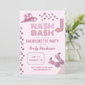 Hot Pink Nash Bash Nashville Bachelorette Party Invitation | Zazzle