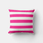 Hot Pink Nautical Stripes Outdoor Pillows at Zazzle