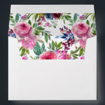Hot Pink & Navy Blue Floral Envelope V3B<br><div class="desc">Complete your wedding,  graduation,  or party suite with these Hot Pink & Navy Blue Floral envelopes.  Add your address or order blank and get address labels to complete the look.</div>