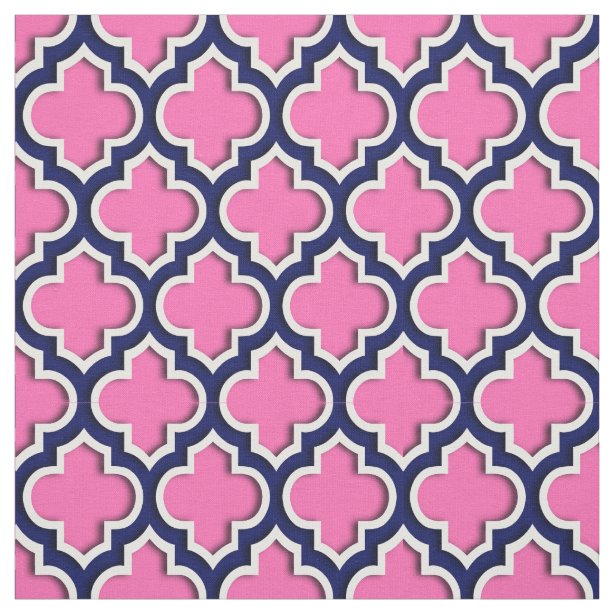 Pink And Navy Fabric | Zazzle