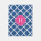 Hot Pink & Navy Monogram | Fleece Blanket