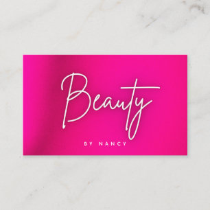 Hot Pink Neon Beauty Salon Business Card