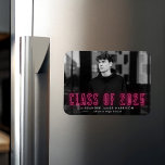 Hot Pink Neon Class of 2025 Photo Graduation Magnet<br><div class="desc">Announce your grad's special achievement with our neon graduation magnets. The modern graduation magnet displays the graduate's horizontal photo with "Class of 2025" in hot pink neon lettering. Personalize the photo graduation magnet by adding the graduate's name and school name. The graduation photo magnet is perfect for both high school...</div>