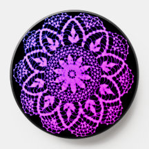 Hot Pink Neon Flower Doily PopSocket