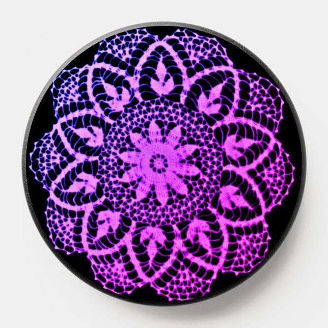 Hot Pink Neon Flower Doily PopSocket (Popsocket)