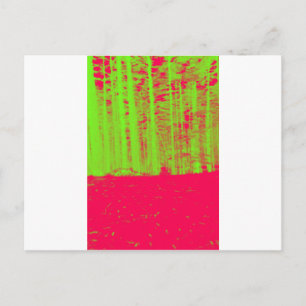 Hot Pink Neon Green Post Modern Art Print Postcard