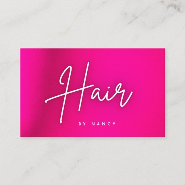 Hot Pink Neon Hair  Business Card (Front)