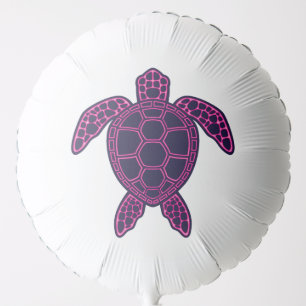 Hot Pink Neon Lava Sea Turtle Design Balloon