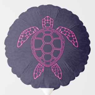 Hot Pink Neon Lava Sea Turtle Design Balloon