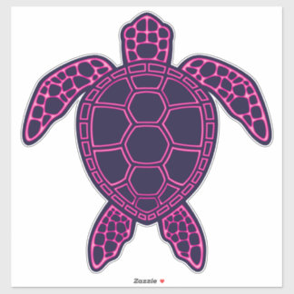 Hot Pink Neon Lava Sea Turtle Design Sticker