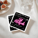 Hot Pink Neon-Themed Bat Mitzvah  Napkins<br><div class="desc">We’re excited to introduce our modern calligraphy neon-inspired suite for a glow Bar or Bat Mitzvah! This fun collection includes everything you need, from napkins and paper plates to a welcoming sign and more. If you have any questions or need help with personalization, just send us a message. PLEASE NOTE:...</div>